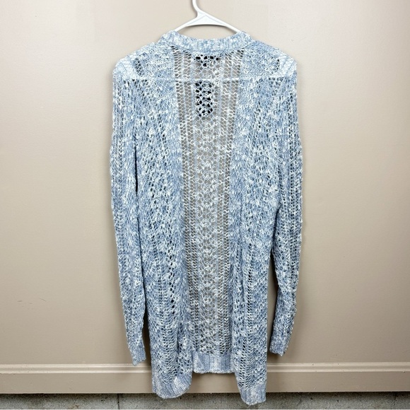 Lane Bryant Blue Fisherman’s Open Knit Front Cardigan Sweater Plus Size 14/16 - Picture 3 of 9
